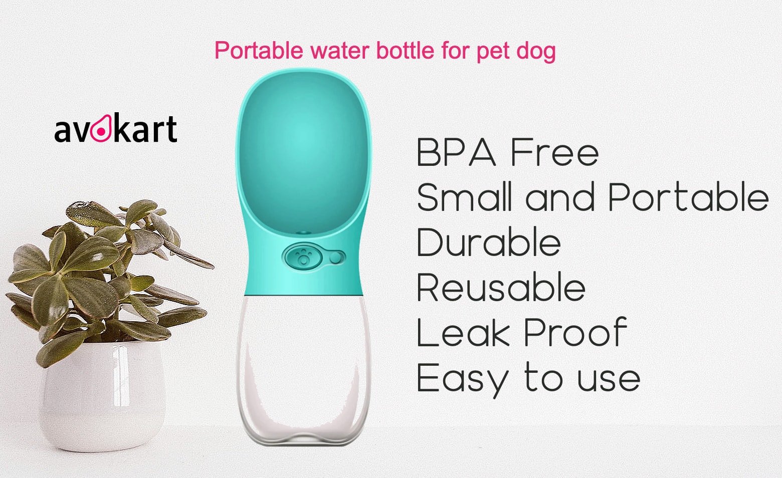 Portable Pet Dog Water Bottle Avokart